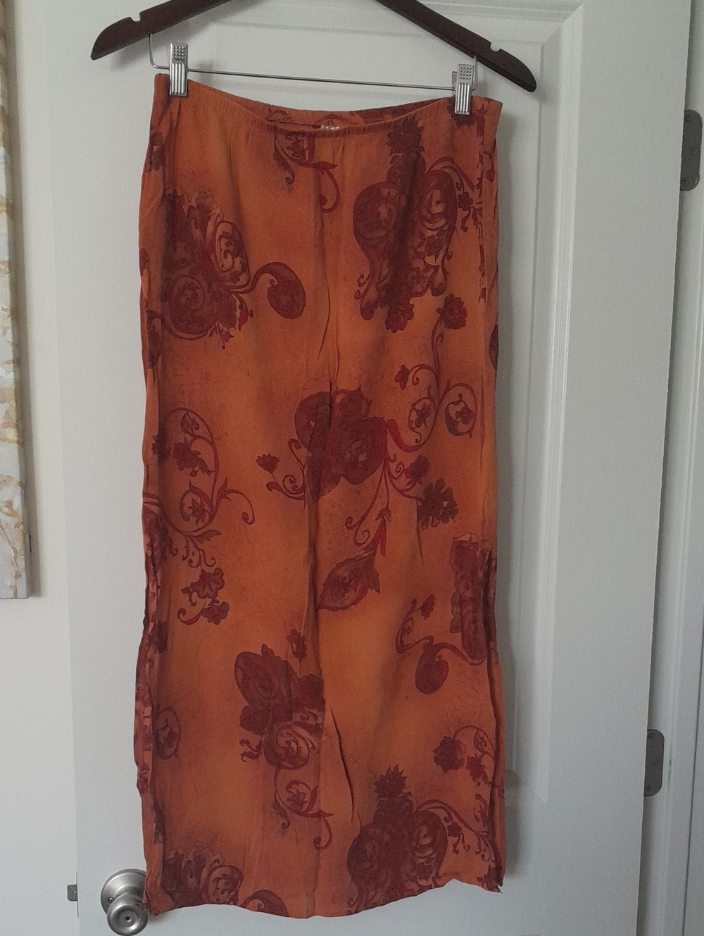 To Ko n Ko Women's Orange Floral Maxi Skirt